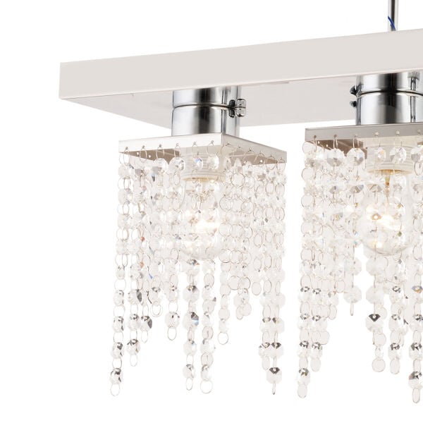 Nikola 3Lü Krom Kristalli Taşlı Modern Tasarım Kristal Salon Avize