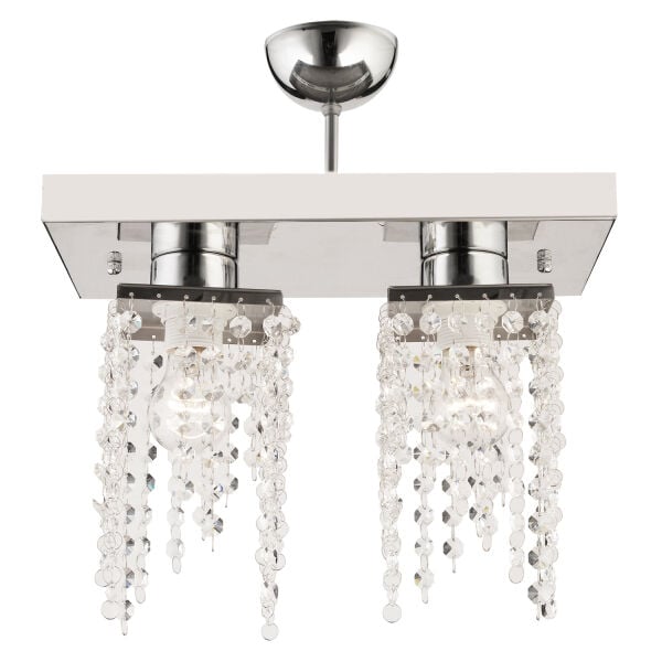 Nikola 2Li Krom  Kristalli, Taşlı Modern Tasarım Yatak Odası Kristal Salon Avize