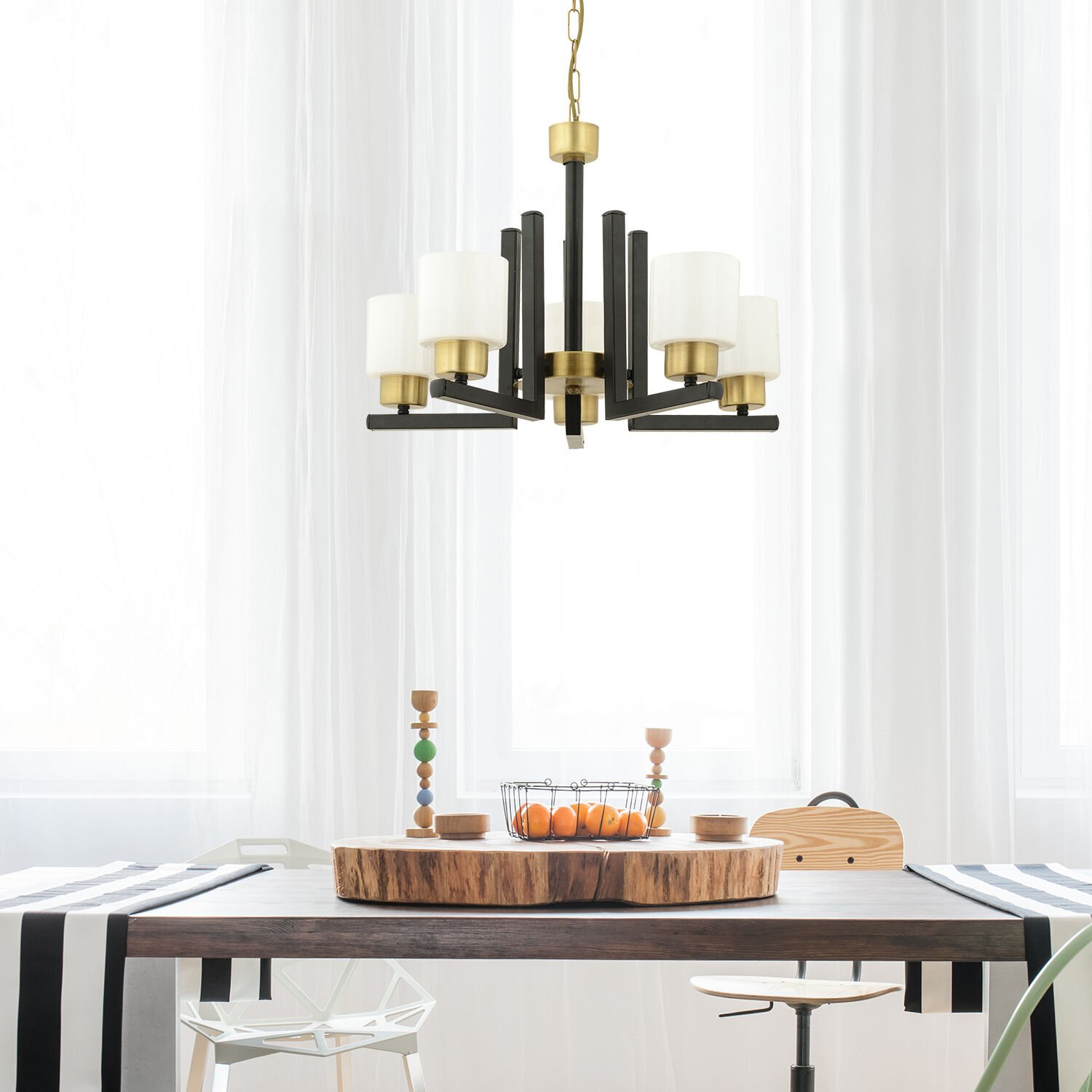 Torqu 5 Li Eskitme Siyah Modern Yatak Odası Mutfak Oturma Odası Salon Avize