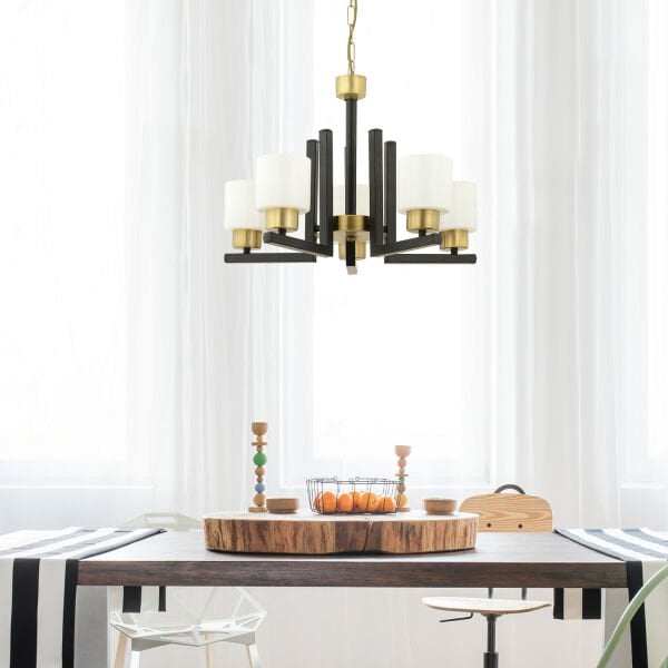 Torqu 5 Li Eskitme Siyah Modern Yatak Odası Mutfak Oturma Odası Salon Avize