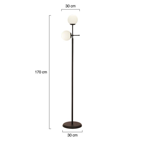 Günay 2li Siyah Beyaz Camlı Modern Dekoratif Tasarım Oturma Odası-Salon Lambader