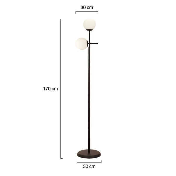 Günay 2li Siyah Beyaz Camlı Modern Dekoratif Tasarım Oturma Odası-Salon Lambader