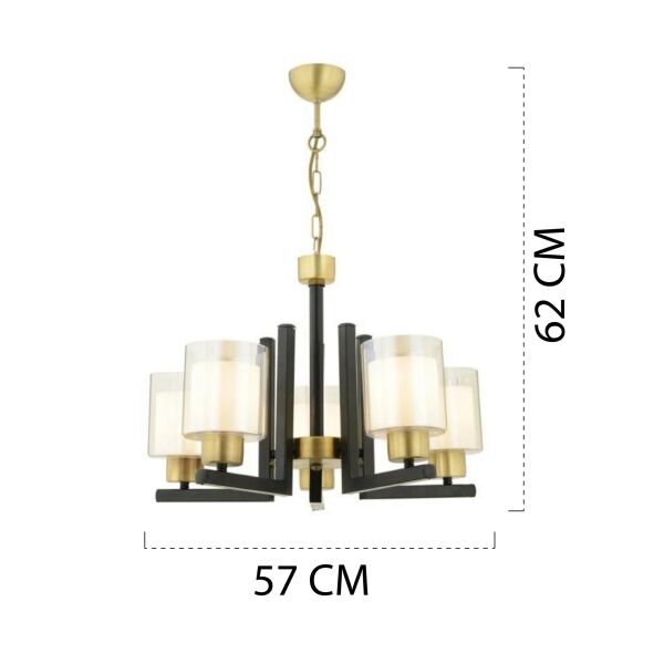 Tisse 5 Li Eskitme Siyah Modern Yatak Odası Mutfak Oturma Odası Salon Avize