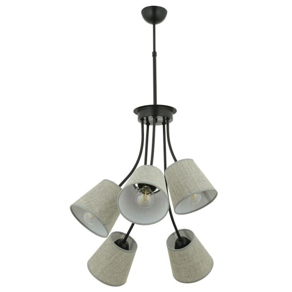 Lara 5 Kollu Şapkalı Modern Retro Sarkıt Yatak Odası Salon Avize