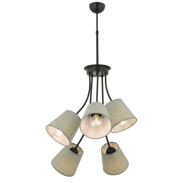 Lara 5 Kollu Şapkalı Modern Retro Sarkıt Yatak Odası Salon Avize