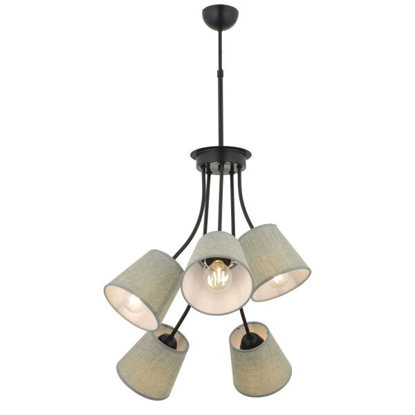 Lara 5 Kollu Şapkalı Modern Retro Sarkıt Yatak Odası Salon Avize