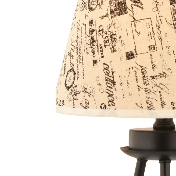 Epona Desenli Şapkalı Siyah Modern Dekoratif Salon Abajur