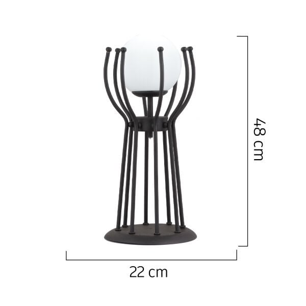 Pabna Siyah Metal Modern Yatak Odası, Salon Abajur