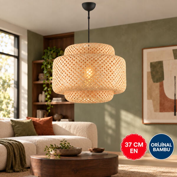 Trudy Tekli Rattan Modern Tasarım Oturma Odası Avize