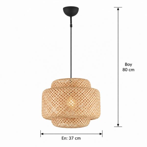 Trudy Tekli Rattan Modern Tasarım Oturma Odası Avize