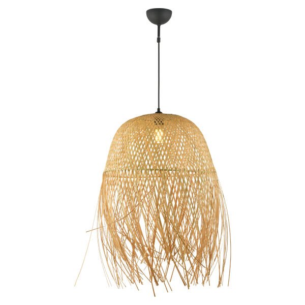 Adolf Tekli Rattan Modern Tasarım Hazeran Avize Oturma Odası Bambu Avize