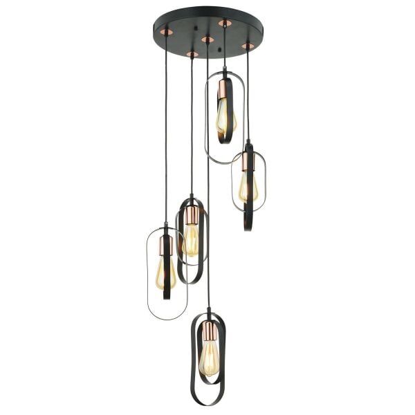 Koza 5 Li Bakır Eskitme Sarkıt Modern Yatak Odası Mutfak Oturma Odası Salon Sarkıt Avize