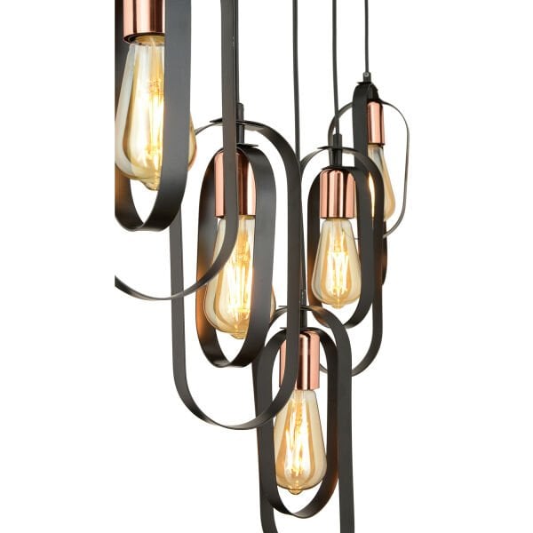 Koza 5 Li Bakır Eskitme Sarkıt Modern Yatak Odası Mutfak Oturma Odası Salon Sarkıt Avize