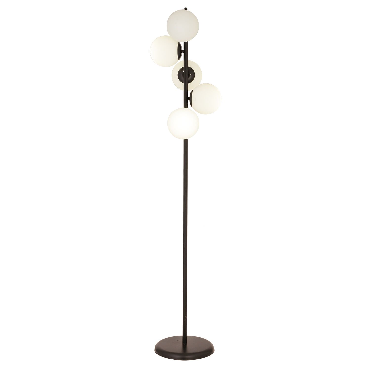 Uzel 5Li Siyah Modern Tasarım Metal Lambader