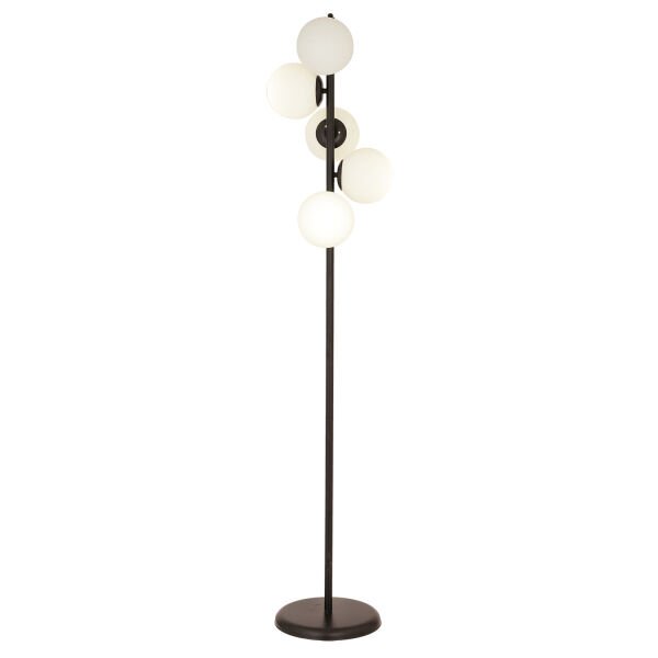 Uzel 5Li Siyah Modern Tasarım Metal Lambader