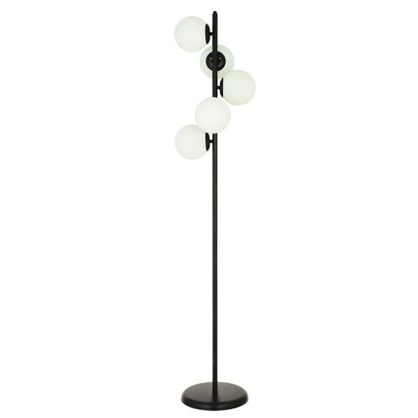 Uzel 5Li Siyah Modern Tasarım Metal Lambader