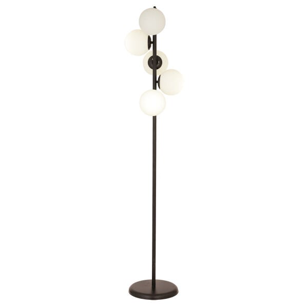 Uzel 5Li Siyah Modern Tasarım Metal Lambader