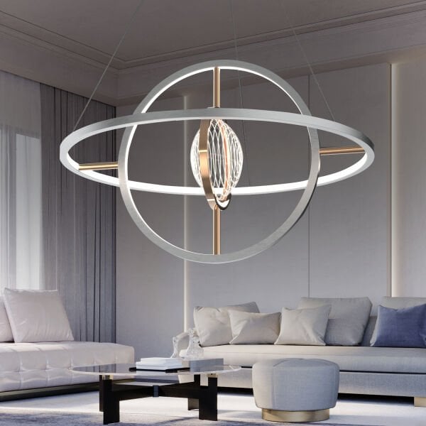 Bennan 40'lık 60 Watt  Krom Gold Modern Oturma Odası, Mutfak, Salon Led Avize