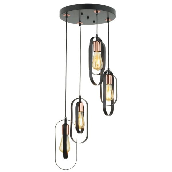 Koza 4 Lü Bakır Eskitme Sarkıt Modern Yatak Odası Mutfak Oturma Odası Salon Sarkıt Avize