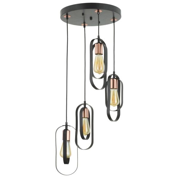 Koza 4 Lü Bakır Eskitme Sarkıt Modern Yatak Odası Mutfak Oturma Odası Salon Sarkıt Avize