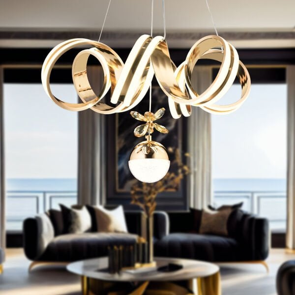 Amott Gold 3 Renkli 150 Watt Kristal Ledli Kelebek Led Top Avize Modern Oturma Odası Salon Sarkıt Avize