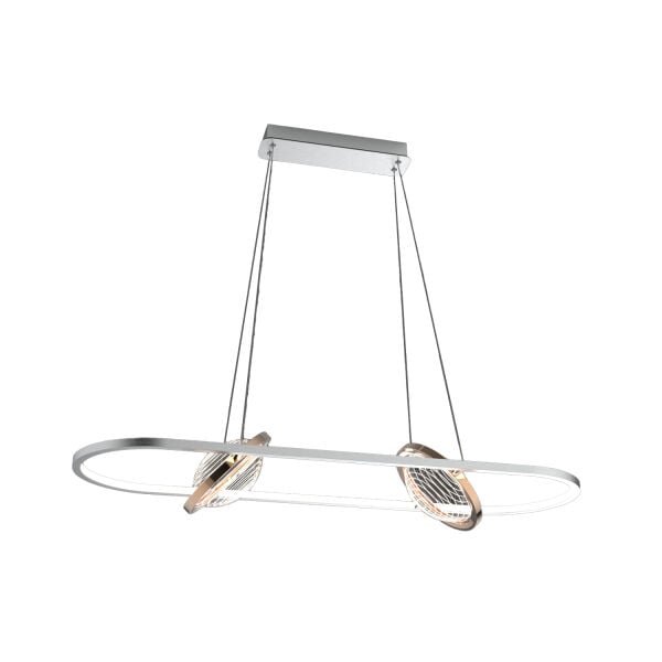 Bennan Sıralı 60 Watt Krom Gold Modern Oturma Odası, Yemek Masası Üstü, Salon Led Avize