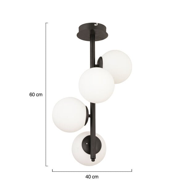 Uzel 4Lü Siyah Modern Mutfak Yatak odası Retro Salon Avize