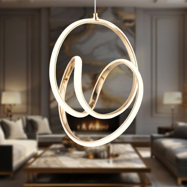 Ruby Gold 3 Renkli 48 Watt Kristal Ledli Modern Oturma Odası Salon Sarkıt Avize