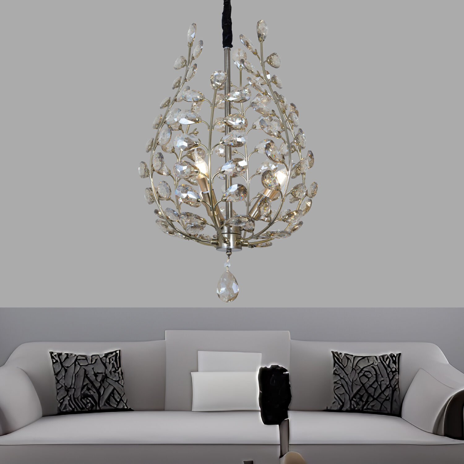 Donna Eskitme 45'lik Kristal Taşlı Modern Koridor, Salon Avize