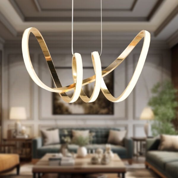 Jayla Gold 3 Renkli 61 Watt Kristal Ledli Modern Oturma Odası Salon Sarkıt Avize