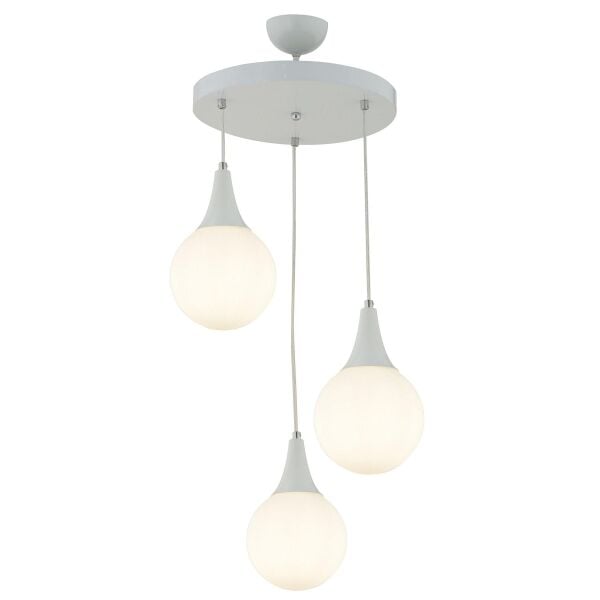 Damla 3 Lü Yuvarlak Beyaz Modern Sarkıt Mutfak Oturma Odası Salon Sarkıt Avize