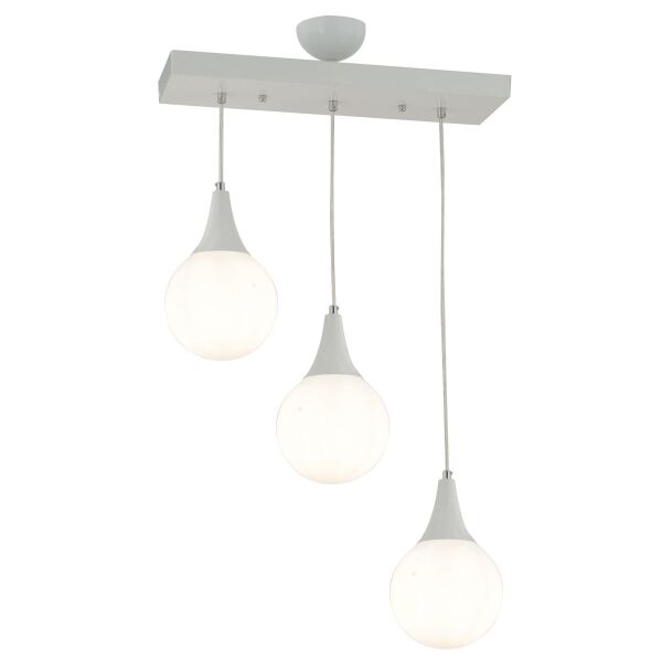 Damla 3 Lü Sıralı Beyaz Modern Sarkıt Mutfak Oturma Odası Salon Sarkıt Avize