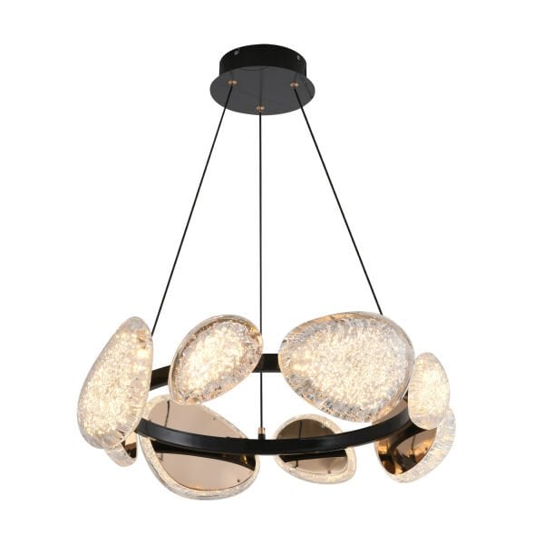 Firuze 8'li 60 Watt Eskitme Kristal Taşlı Modern Tasarım Salon Led Avize