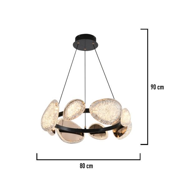 Firuze 8'li 60 Watt Eskitme Kristal Taşlı Modern Tasarım Salon Led Avize