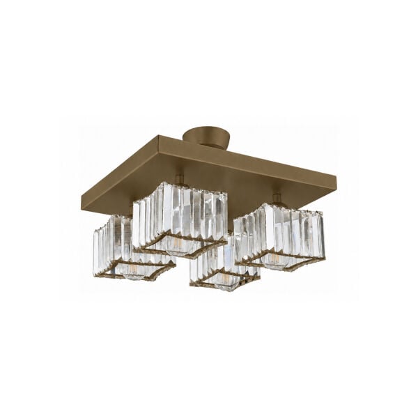 Rivia 4 Lü Eskitme Plafonyer Kristalli Taşlı Modern Tasarım Kristal Salon Avize