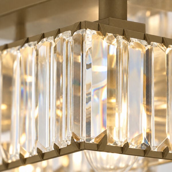 Rivia 4 Lü Eskitme Plafonyer Kristalli Taşlı Modern Tasarım Kristal Salon Avize