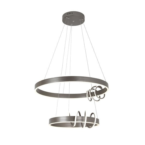 Feyza İki Katlı Krom Yuvarlak 65 Watt Modern Tasarım Salon Avize