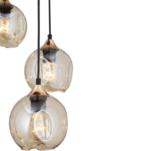 Karya 5Li Yuvarlak Siyah Gold Modern Sarkıt Genç Odası Yatak odası Retro Salon Avize