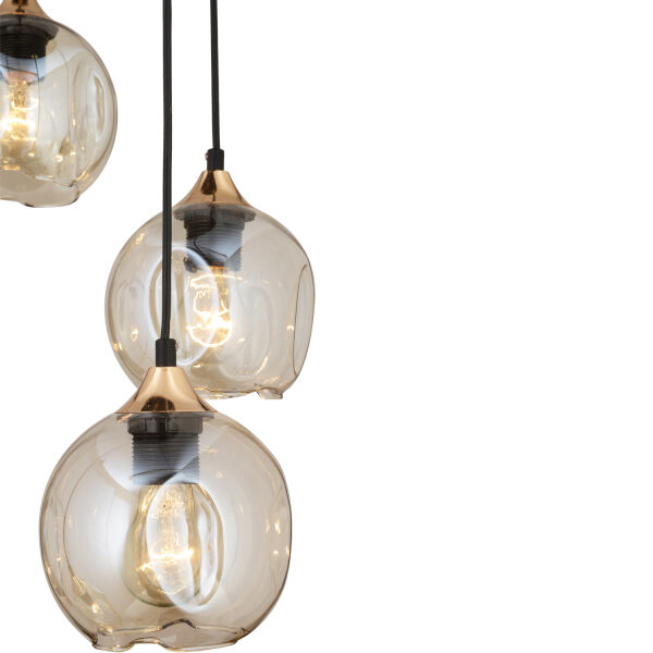 Karya 5Li Yuvarlak Siyah Gold Modern Sarkıt Genç Odası Yatak odası Retro Salon Avize