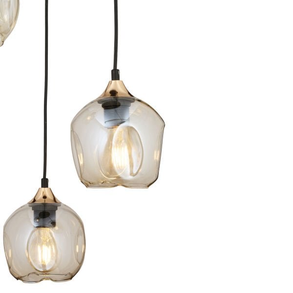 Karya 3Lü Yuvarlak Siyah Gold Modern Sarkıt Genç Odası Yatak odası Retro Salon Avize