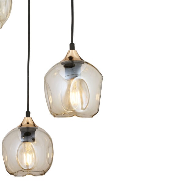 Karya 3Lü Yuvarlak Siyah Gold Modern Sarkıt Genç Odası Yatak odası Retro Salon Avize