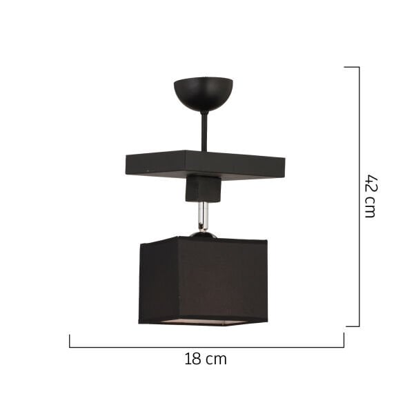 Grande Siyah Tekli Modern Koridor Mutfak Salon Plafonyer Avize