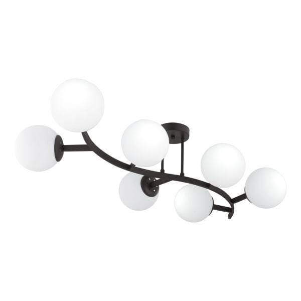 İzem 7'li Siyah Modern Plafonyer Genç Odası Mutfak Yatak Odası Avize