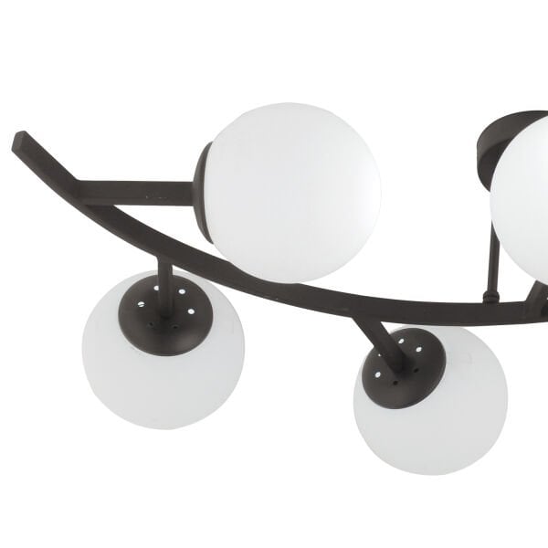 İzem 7'li Siyah Modern Plafonyer Genç Odası Mutfak Yatak Odası Avize