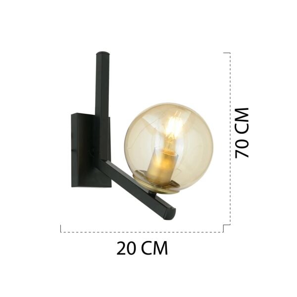 Mikel Siyah Eskitme Duvar Lambası Yatak Odası-Yatak Başı-Banyo İçin Modern Aplik