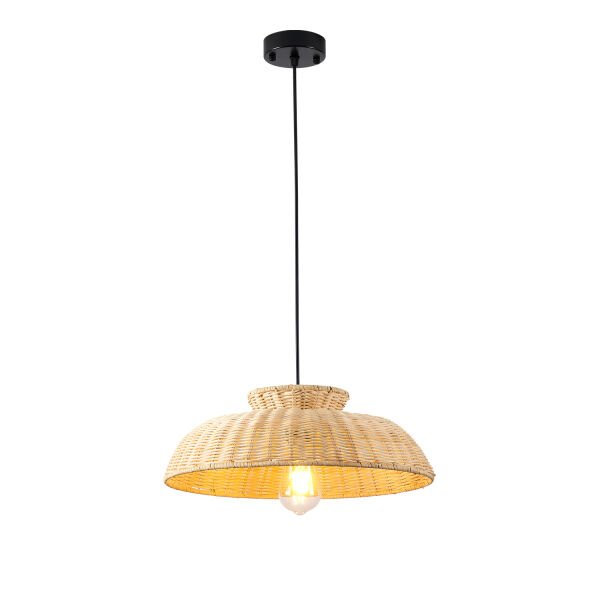 Enrico Tekli Rattan Modern Tasarım Oturma Odası Avize