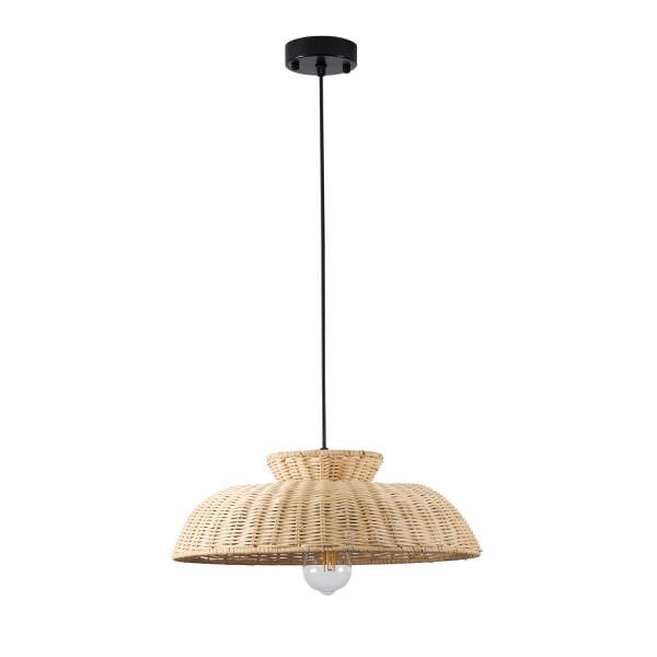 Enrico Tekli Rattan Modern Tasarım Oturma Odası Avize