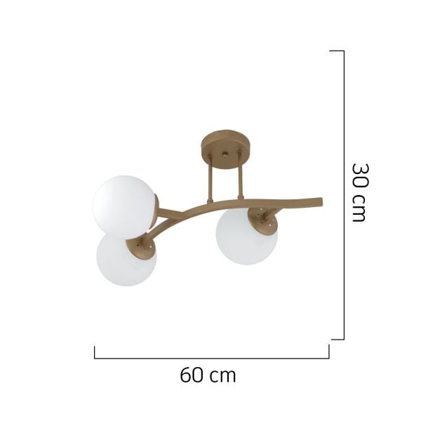 İzem 3'lü Eskitme Modern Plafonyer Genç Odası Mutfak Yatak Odası Avize