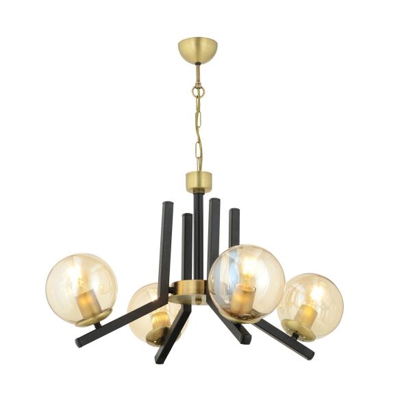 Mikel 4 Lü Siyah Eskitme Modern Yatak Odası Mutfak Oturma Odası Retro Salon Avize