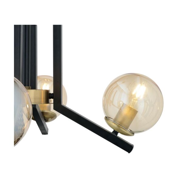 Mikel 4 Lü Siyah Eskitme Modern Yatak Odası Mutfak Oturma Odası Retro Salon Avize